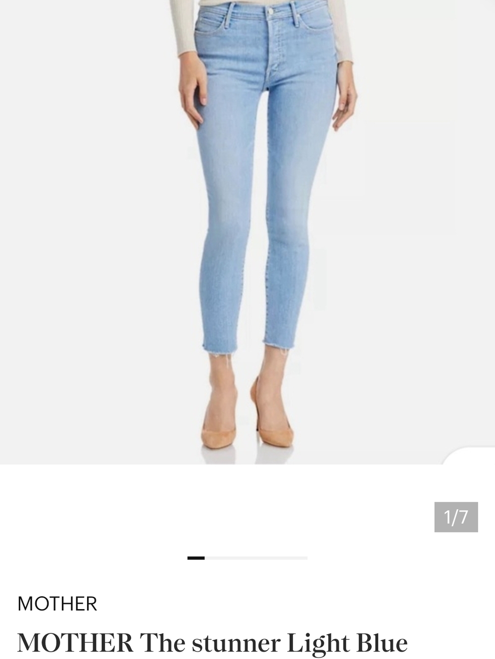 MOTHER Light Blue Cropped Skinny Jeans